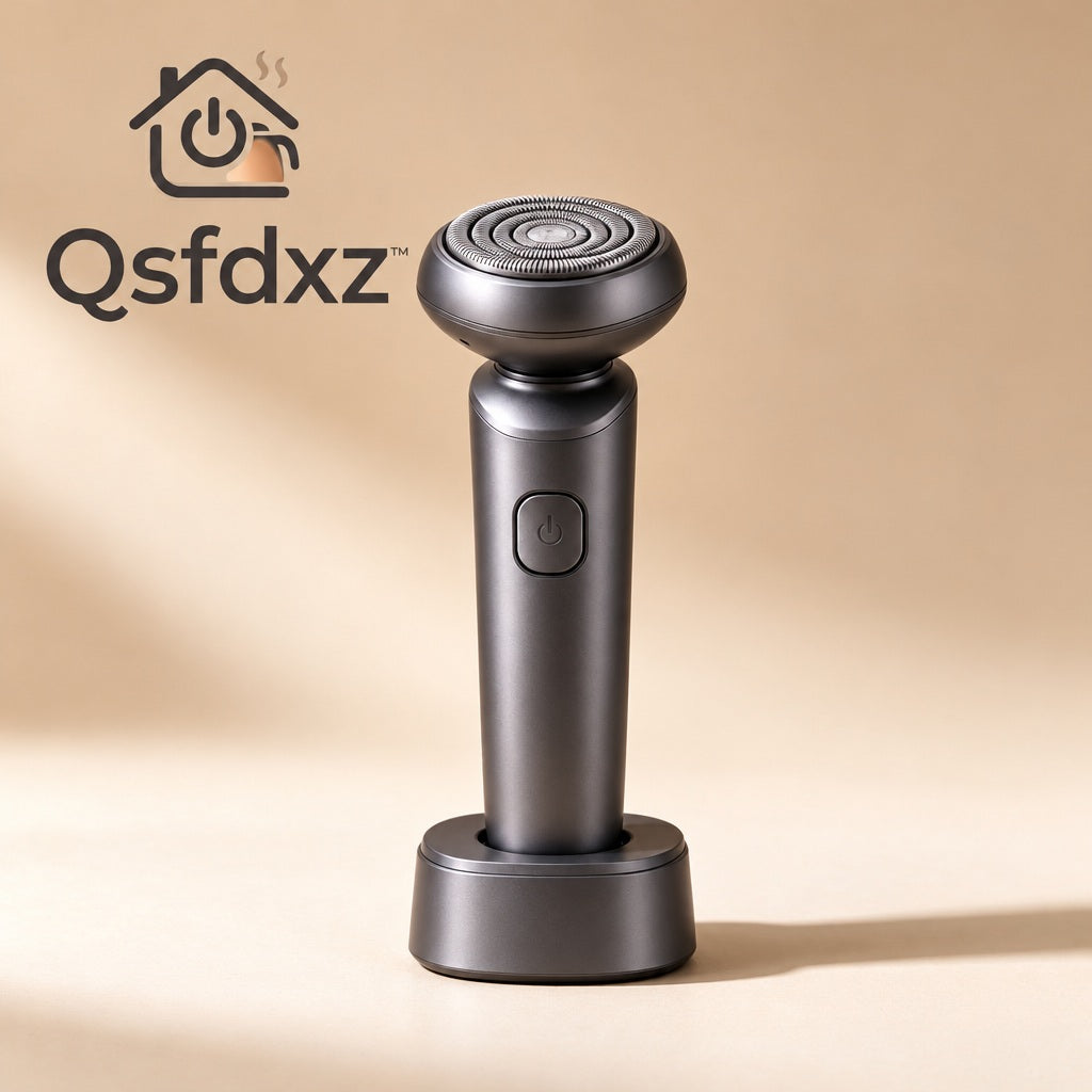Qsfdsz™ Compact Rotary Electric Shaver — branded hero