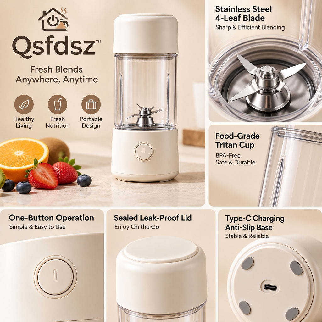 Qsfdsz™ Portable USB-C Blender, 20 oz Personal Size — design details