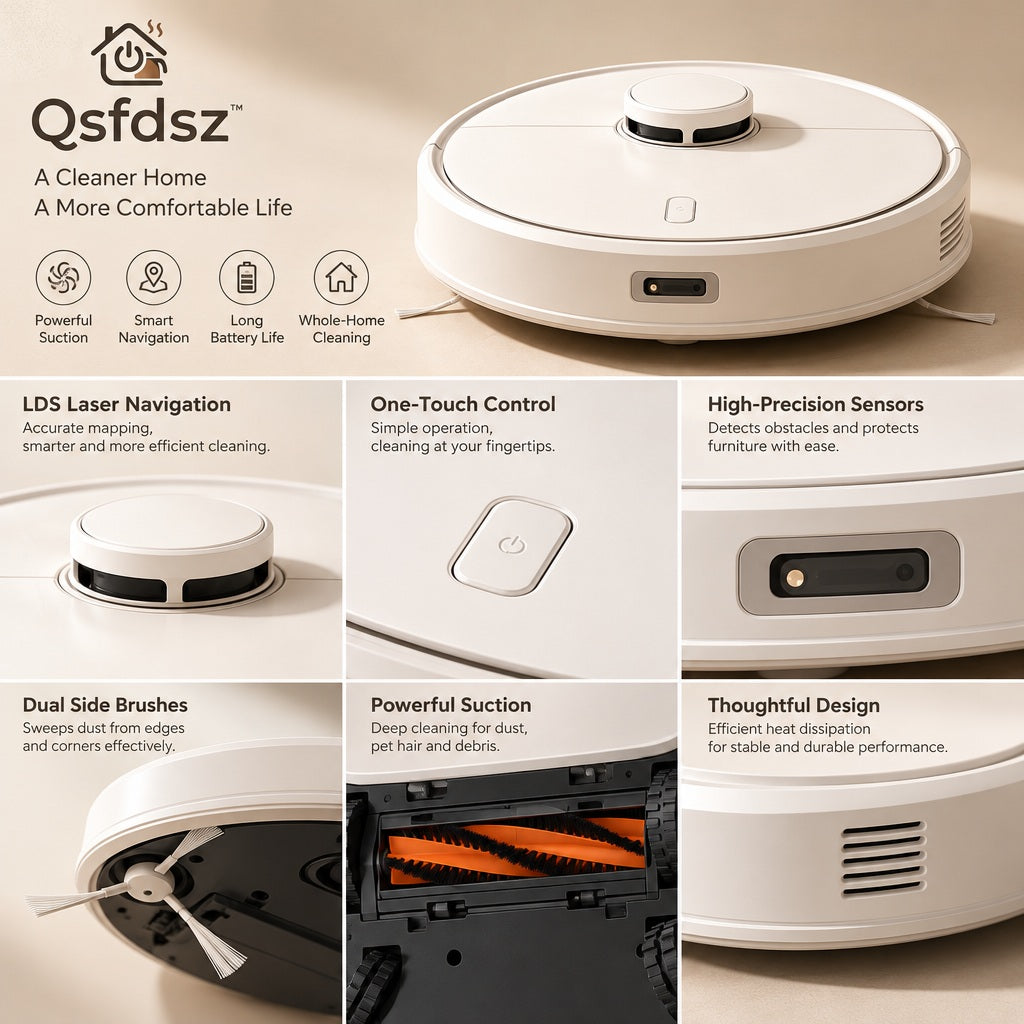 Qsfdsz™ Robot Vacuum Cleaner, 1600Pa Suction — design details