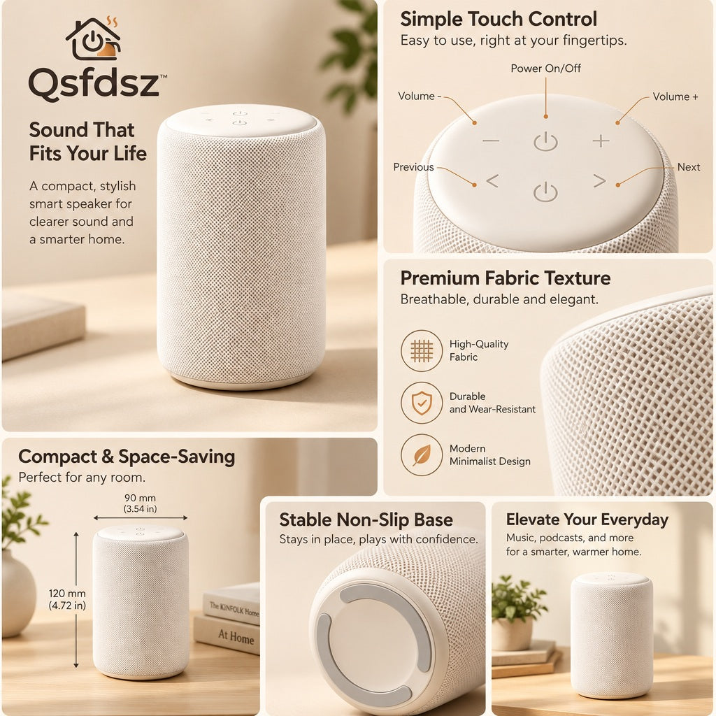 Qsfdsz™ Portable Bluetooth Speaker, 360° Sound — design details