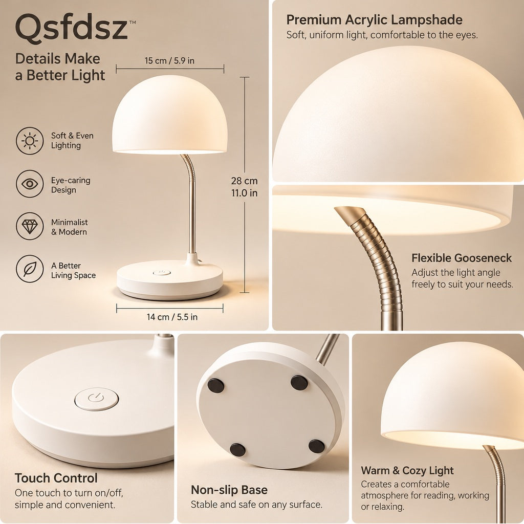 Qsfdsz™ Dimmable LED Desk Lamp with Touch Control — design details